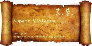 Kupecz Violetta névjegykártya
